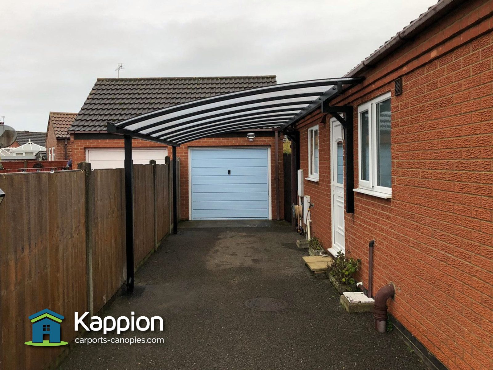 Quarter Curved Carport installed in Kings Lynn, Norfolk Kappion